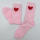 Pink heart feather yarn socks